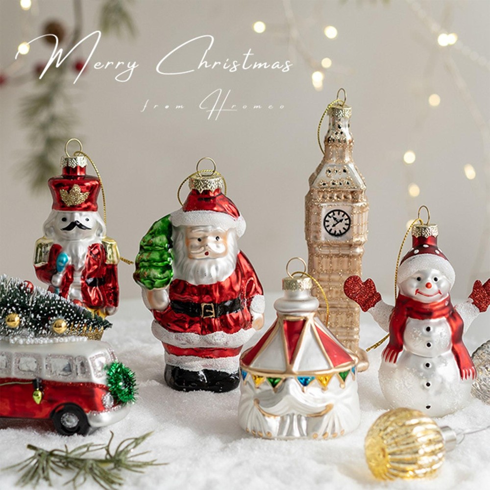 Figurine Santa Resin Ornament Small Modern Smooth Multicolor Free Stand Decor