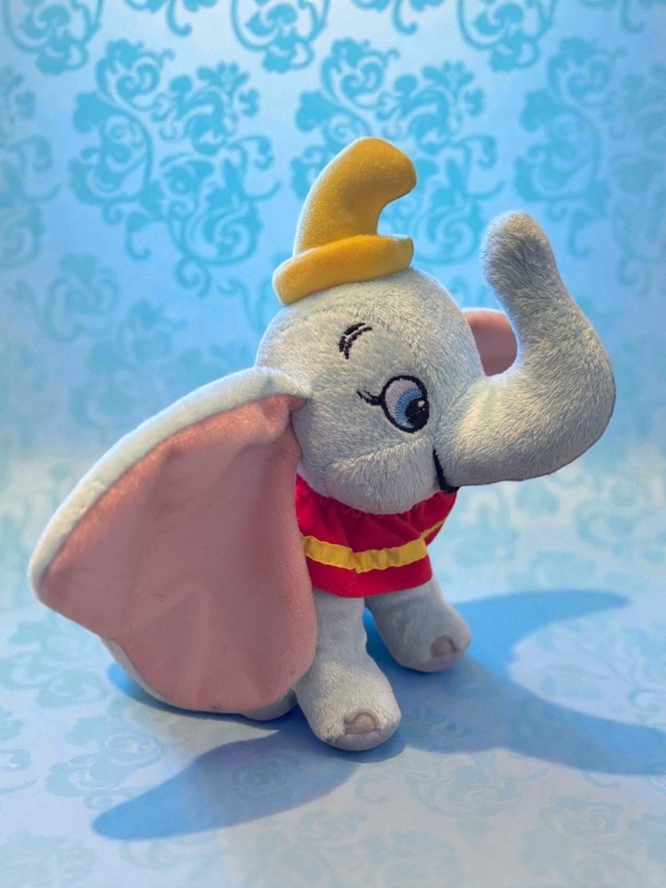 Disney Dumbo Plush Soft Toy With Yellow Hat & Pink Ears 7