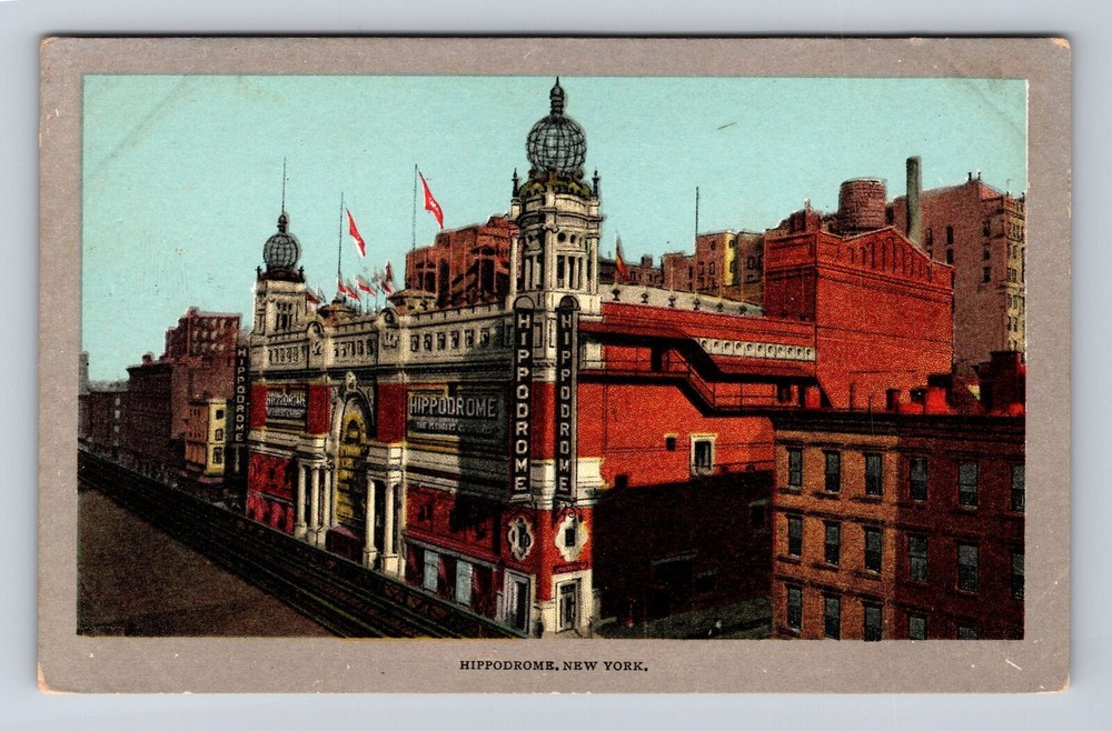 New York City NY- Hippodrome, Antique, Vintage Souvenir Postcard
