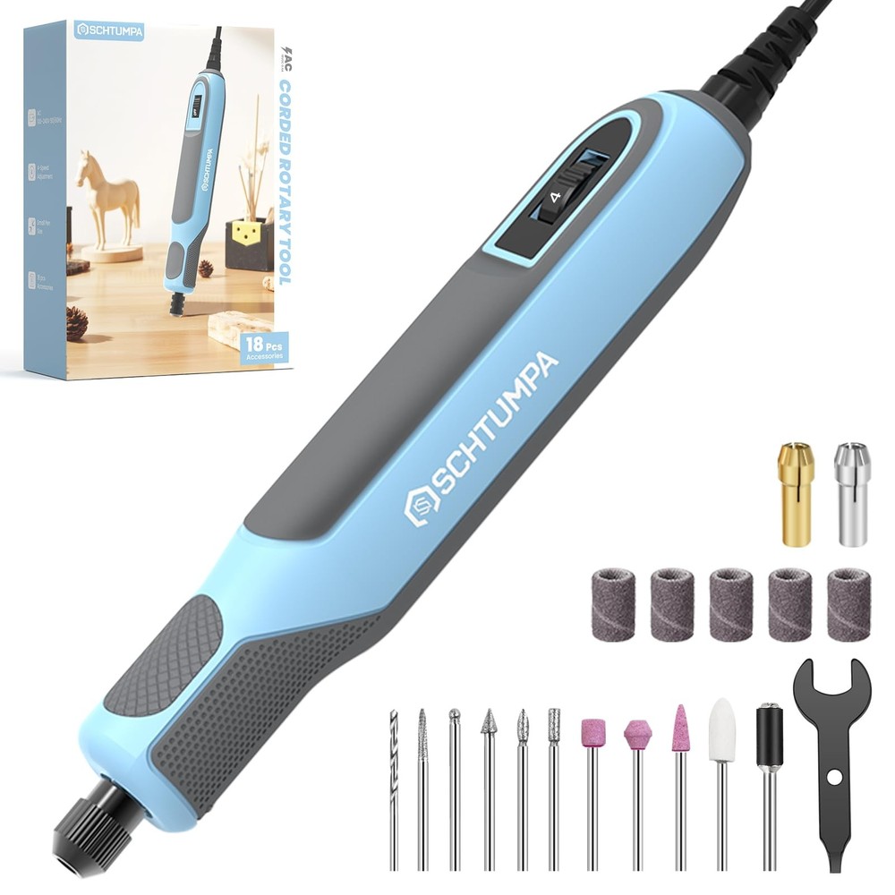 Corded Rotary Tool 36W, 4 Variable Speed, 10000-22000RPM Rotary Tool Kit & 18...