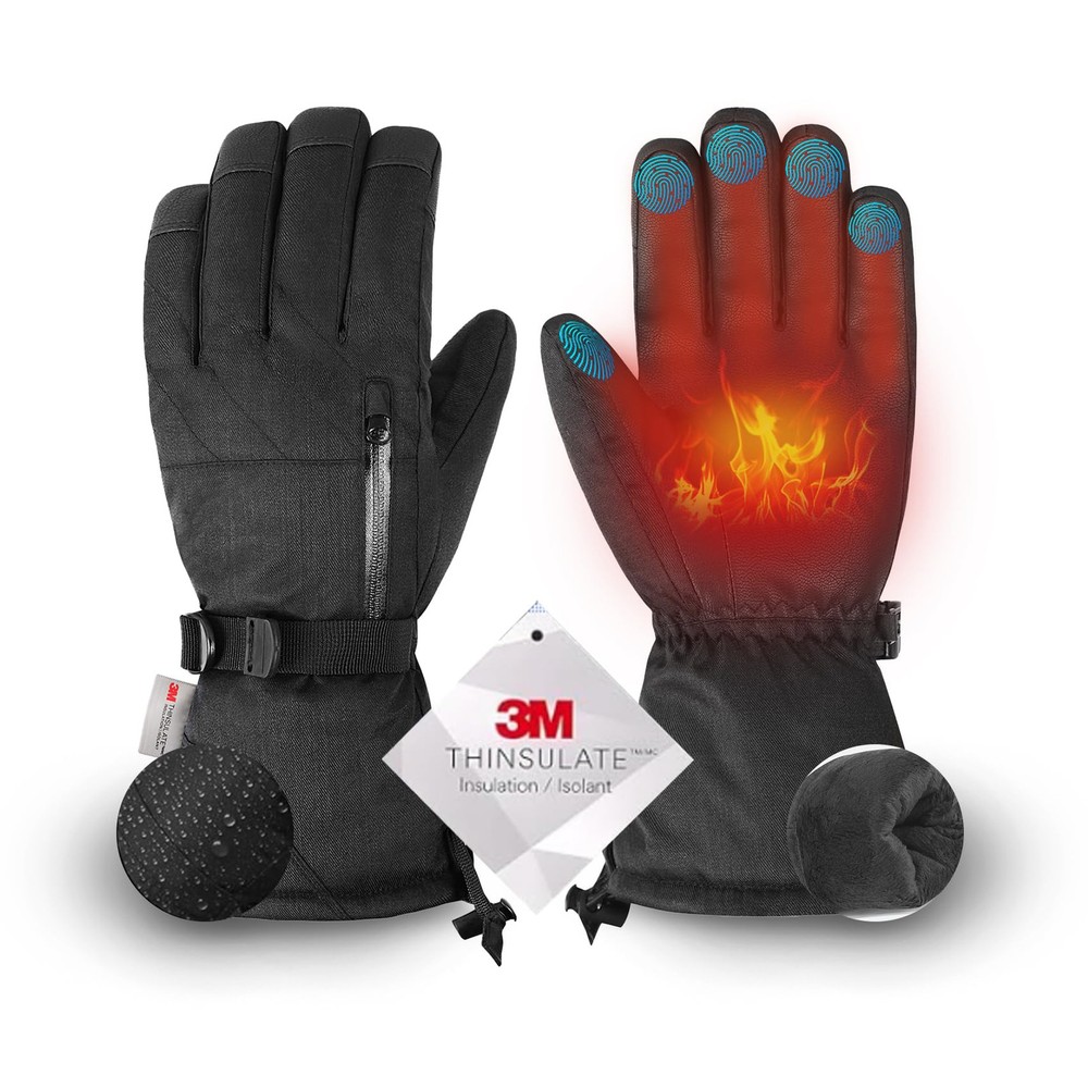 Winter Gloves for men and women, 3M Thinsulate Waterproof Snowboard Gloves, T...