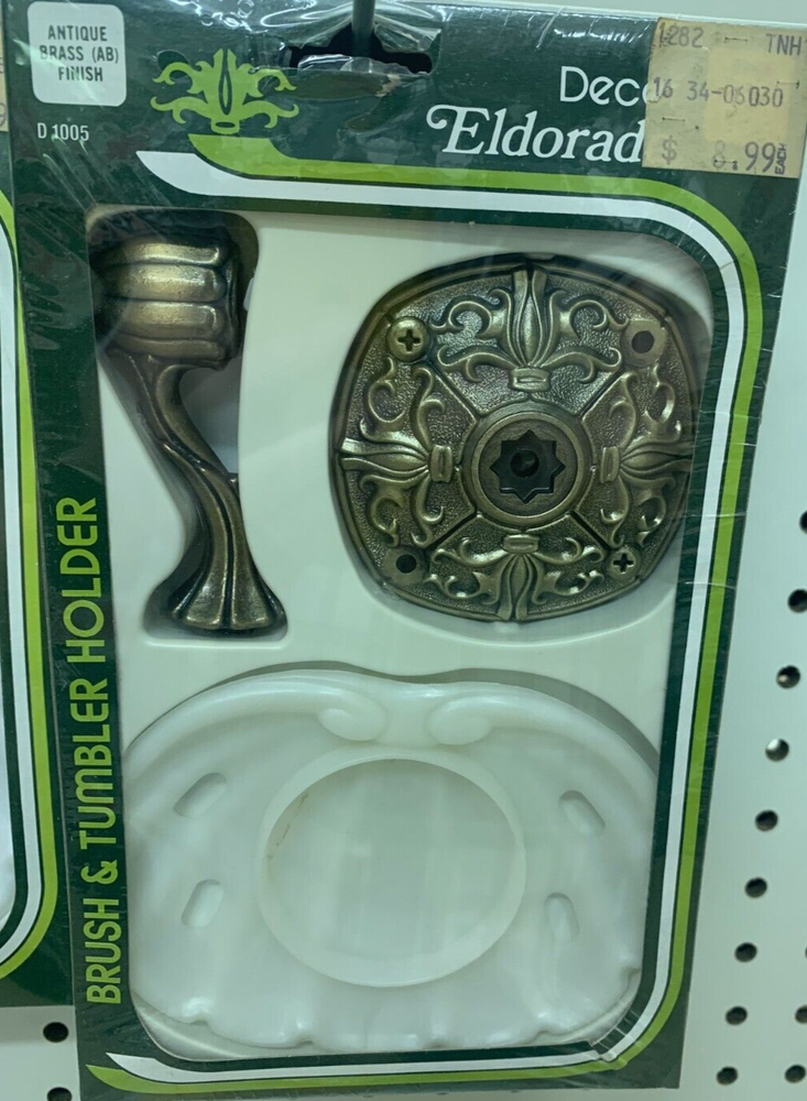 Vintage Brush & Tumbler Holder Mounted 1970's/1980's Bathroom Decor Rare NEW NIP