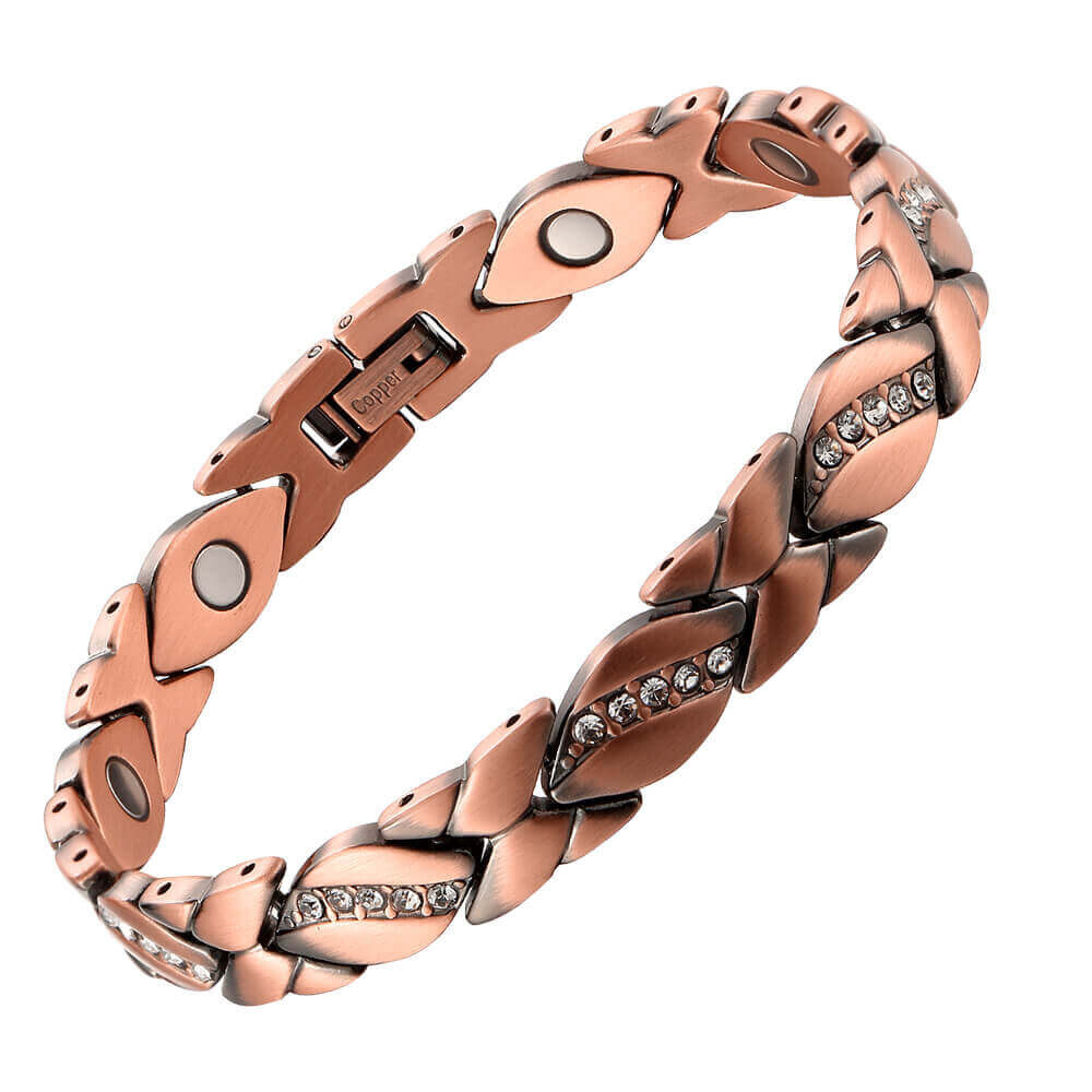 Crystal Pure Copper Magnetic Bracelet Women Renew Balance Energy Joy Christmas