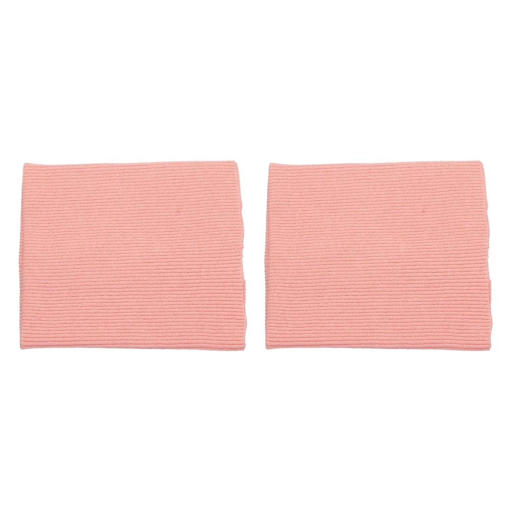 2pcs 10x9cm Elastic Cuffs Ribbed Trim Fabric Knit Stretch Band Cuff Sleeve Pink