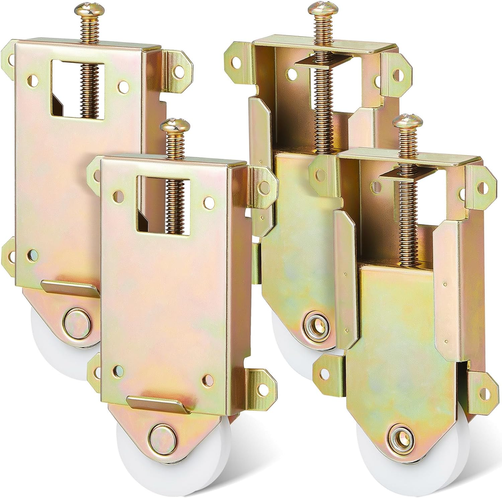 Therwen 4-Pack Sliding Mirror Closet Door Roller Wheels Replacement Assembly 1-1/8 Inch