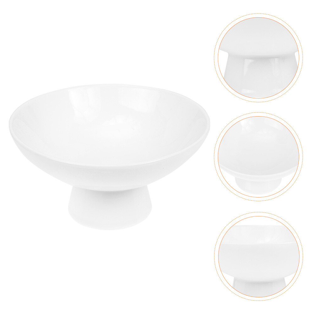 White Marble Footed Fruit Bowl Tall Ice Cream Cup Storage Tray