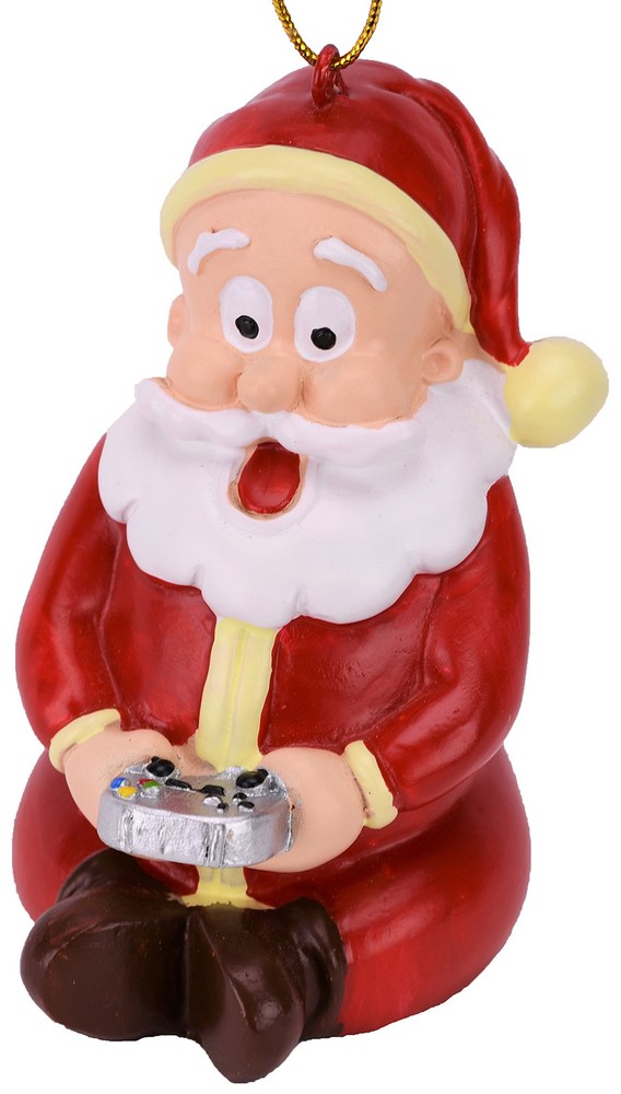 Gamer Santa Claus Christmas Ornament for Video Game Lovers