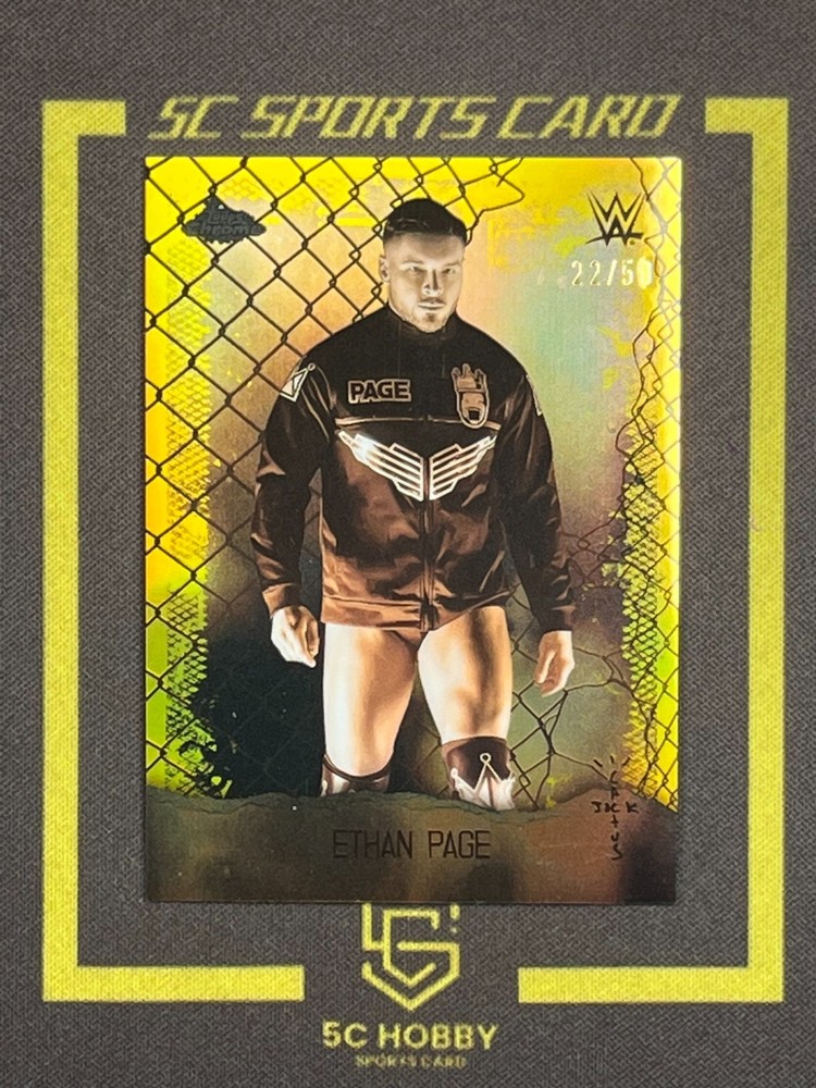 2025 Topps Chrome WWE X Cactus Jack Astroknights Gold Ref./50 Ethan Page FCSDL