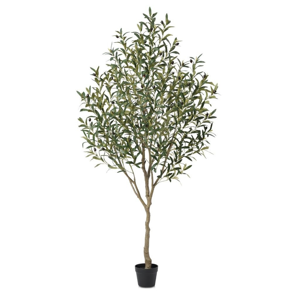 Artificial Olive Tree 6ft – Faux Olive Tree with UV Resistant Leaves - Tall F...