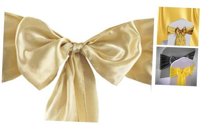 Satin Chair Sashes - Elegant Premium Quality, 6 x 108 Inch - Perfect Champagne
