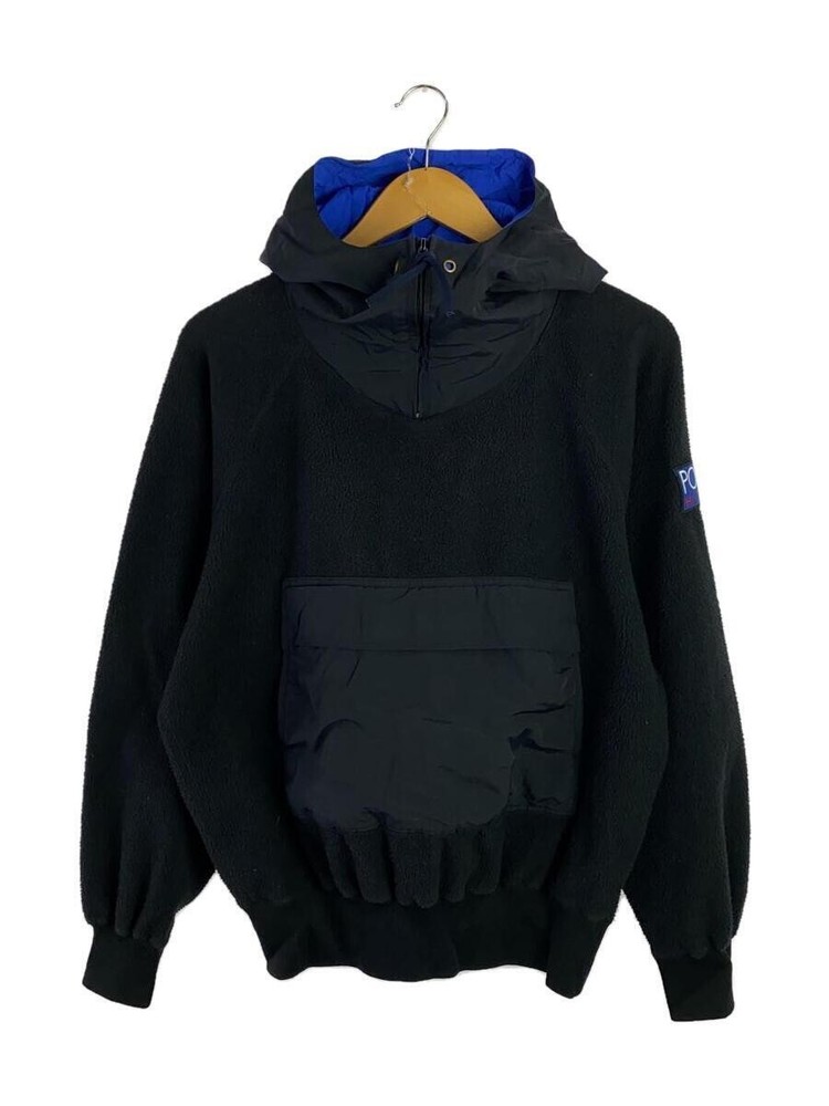 Polo Ralph Lauren HI-TECH Hoodie Mens S Black Fleece Body width 62 Length 61.5cm