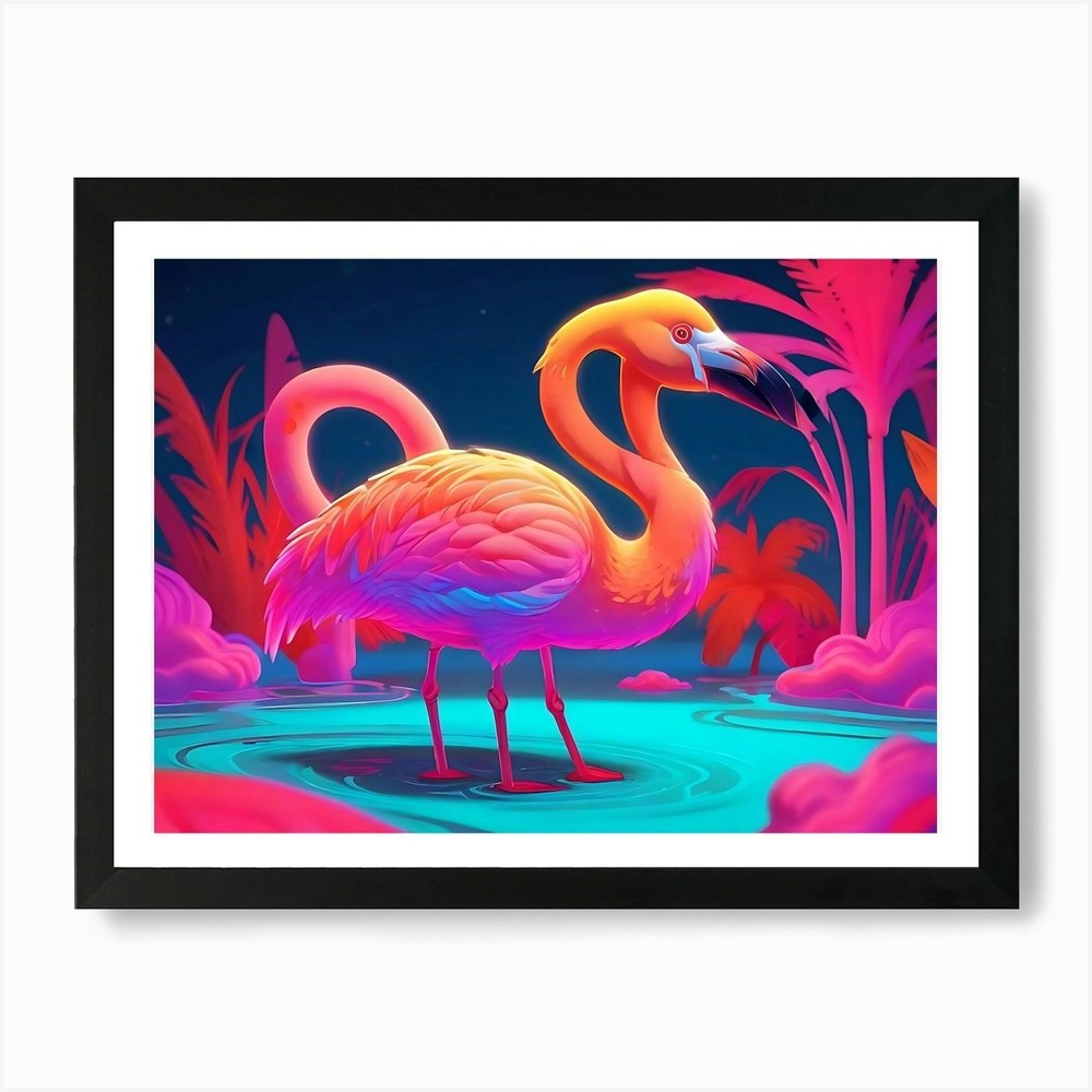 Pink Flamingo 3 Art Print Framed Wall Art Poster Canvas Print Picture