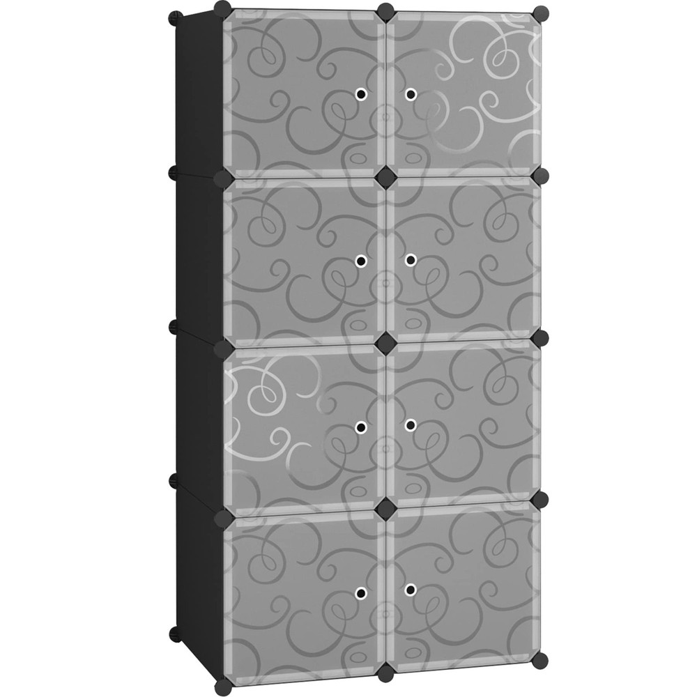 8-Cube Storage Cabinet with Doors - DIY Plastic Closet Organizer & Shelves