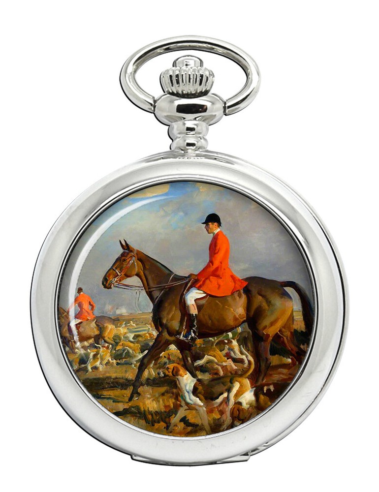 Vintage Horse and Hounds Engraved Pocket Watch  