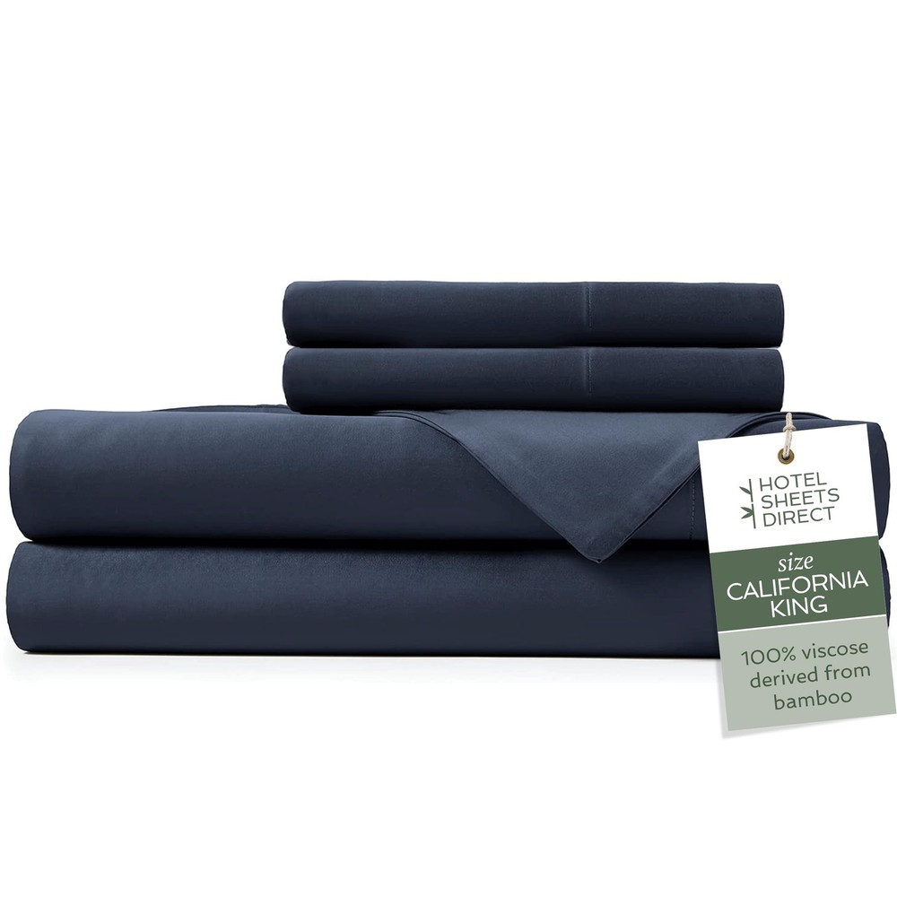 4-Piece California King Bamboo Viscose Bed Sheet Set