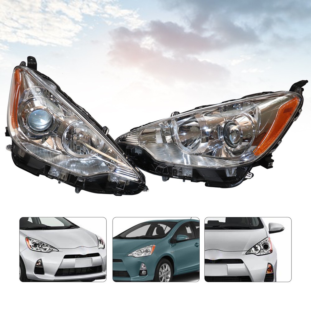 2012-2014 Toyota Prius C Headlight Assembly Pair LH RH