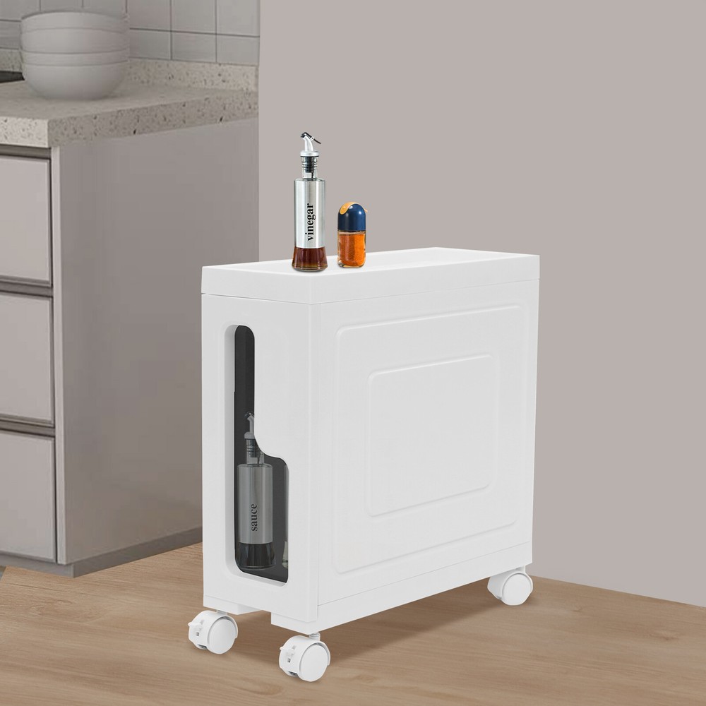 Slim Bathroom Storage Cabinet with Floor Standing Design