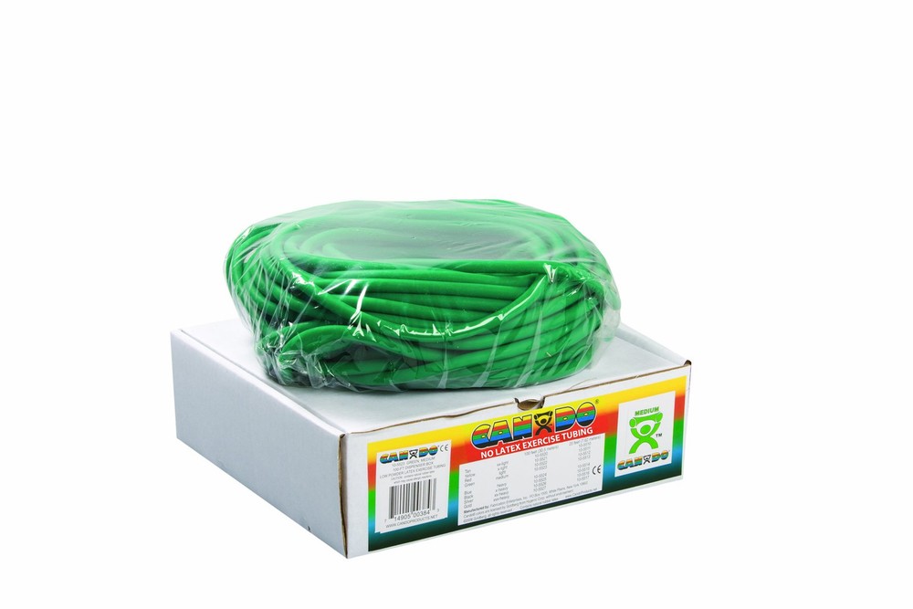 10-5723 Green Latex-Free Medium Resistance Exercise Tubing 100' Length