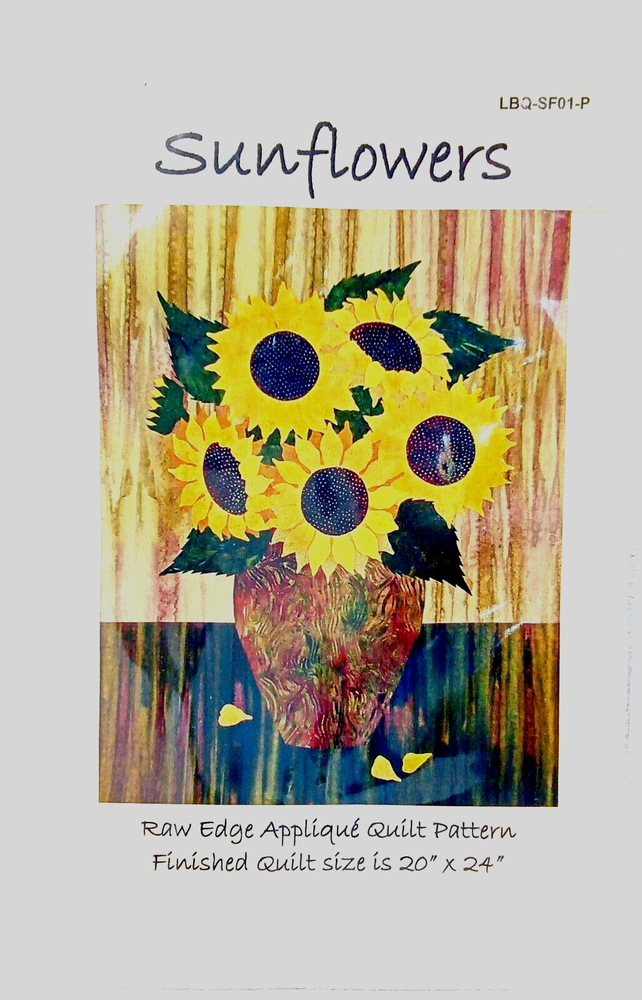 Laundry Basket Quilts Sunflowers UNCUT Quilt Sewing Pattern Raw Edge Applique