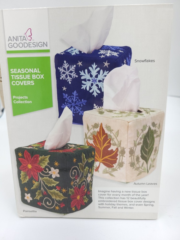 Seasonal Tissue Box Covers Anita Goodesign Embroidery Machine Design CD Preowned-image