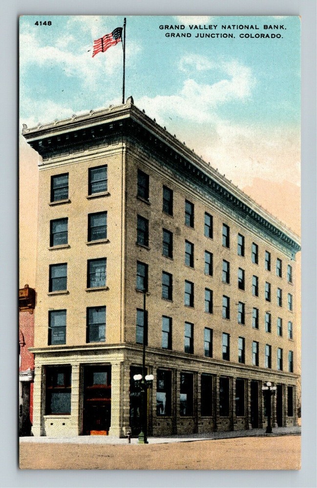 Vintage Grand Valley National Bank Souvenir Postcard Grand Junction Colorado