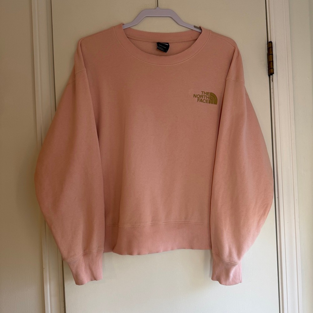 The North Face Womens Crewneck Sweatshirt Pink Logo Size L
