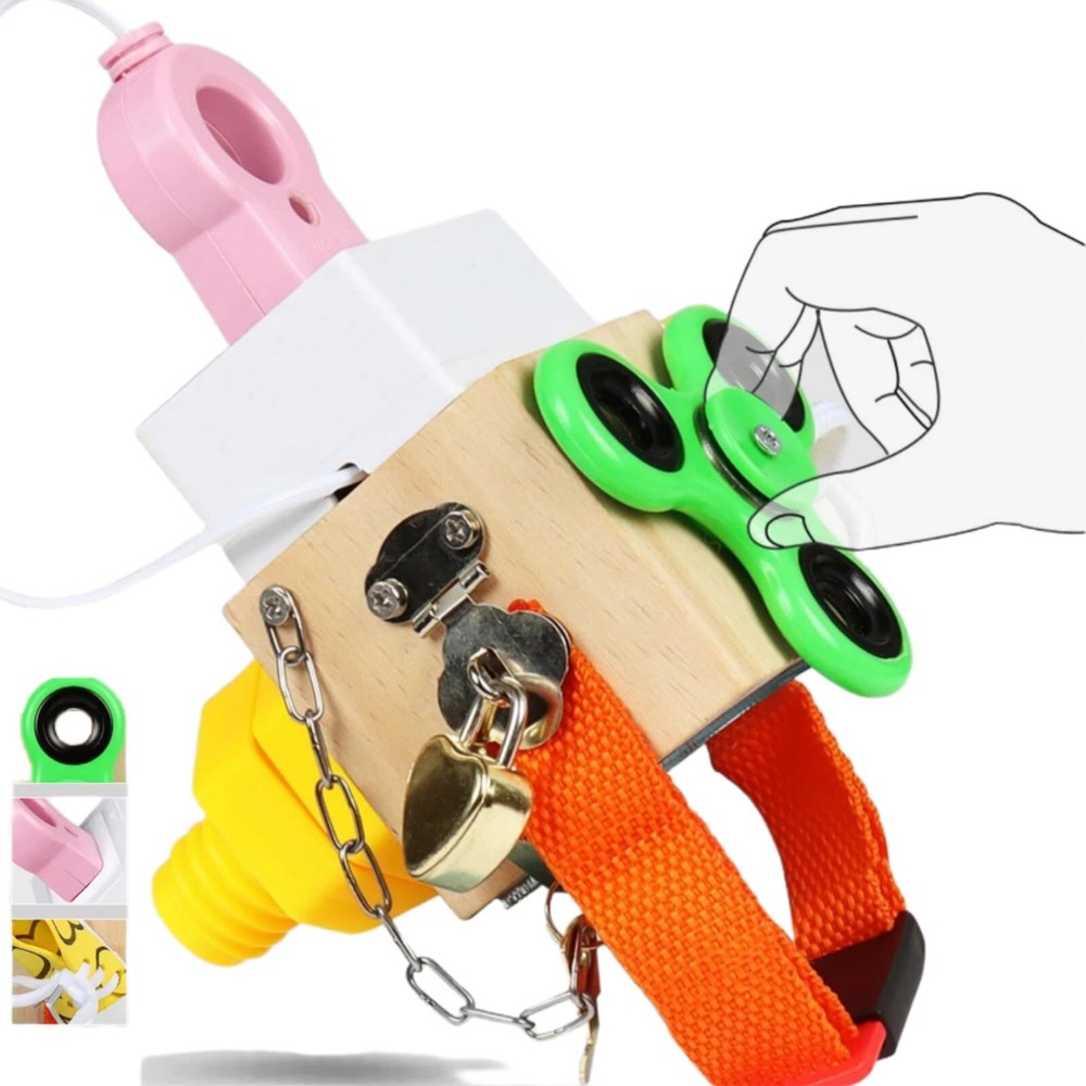 Busy Cube Sensory Toys For Toddlers，Montessori Fidget Cube Learning Life Skil...