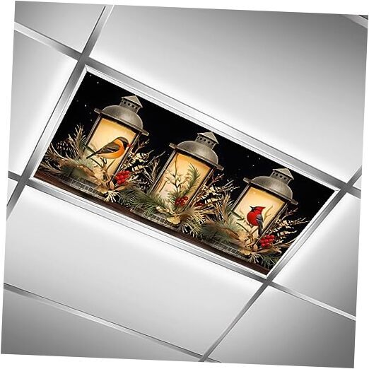 Christmas Lantern Drop Ceiling Fluorescent Lights Christmas Lantern and Birds