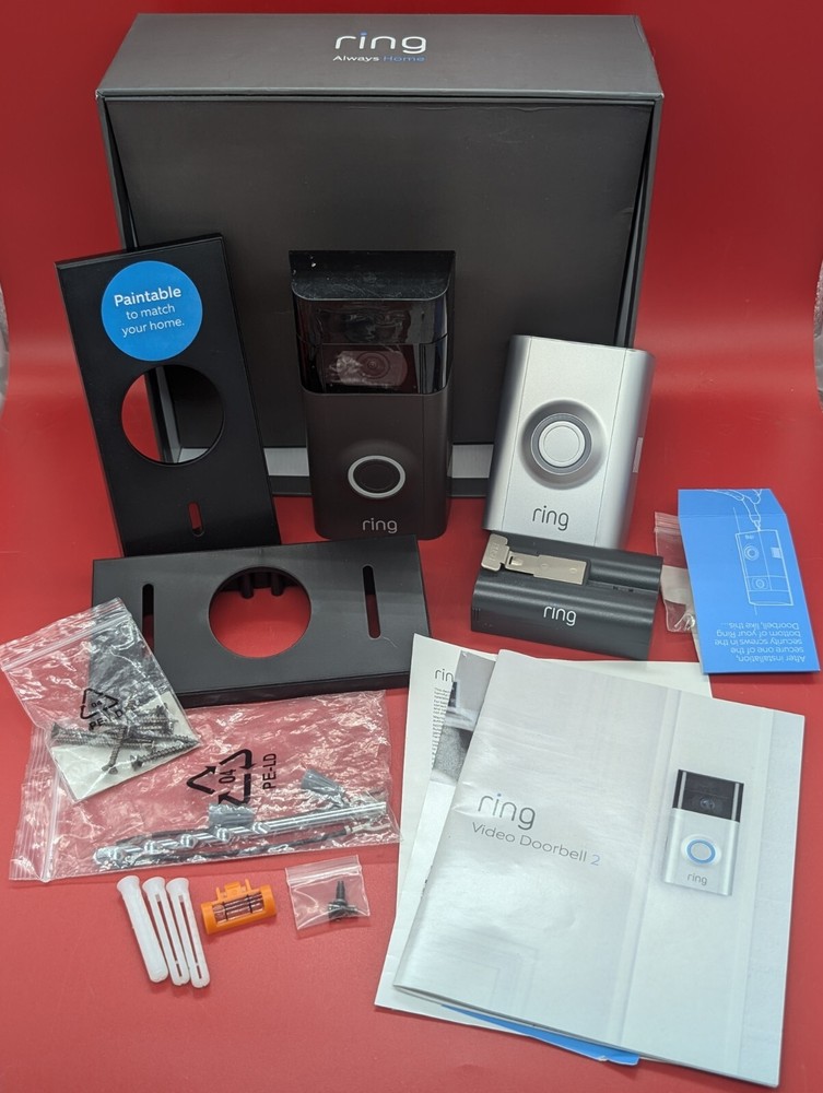 Ring Video Doorbell 2nd Gen 1080p HD Video With Battery And Extras