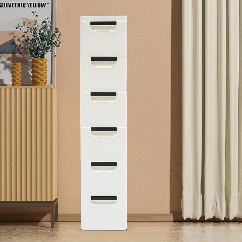 6Drawers Floor Storage Cabinet Narrow Space Storage Cabinet Rack for Home Office