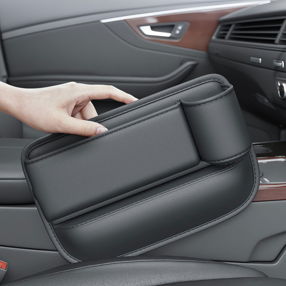 Right Car Auto Seat Side Pocket Organizer Gap Filler Storage Bag w/ Cup Holder