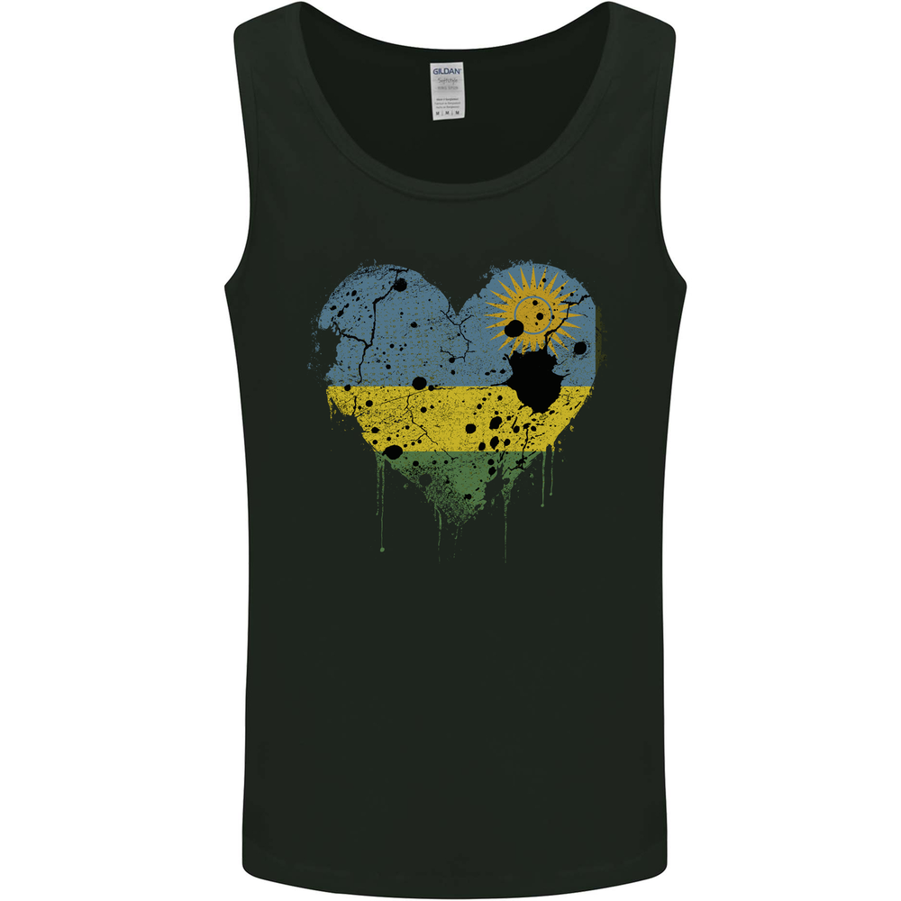 Love Rwanda Flag Rwandan Day Football Mens Vest Tank Top