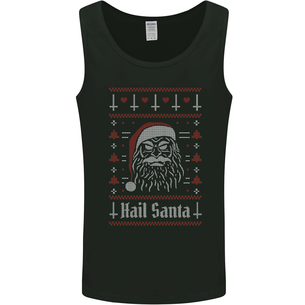 Hail Santa Demonic Evil Anti Christmas Xmas Mens Vest Tank Top