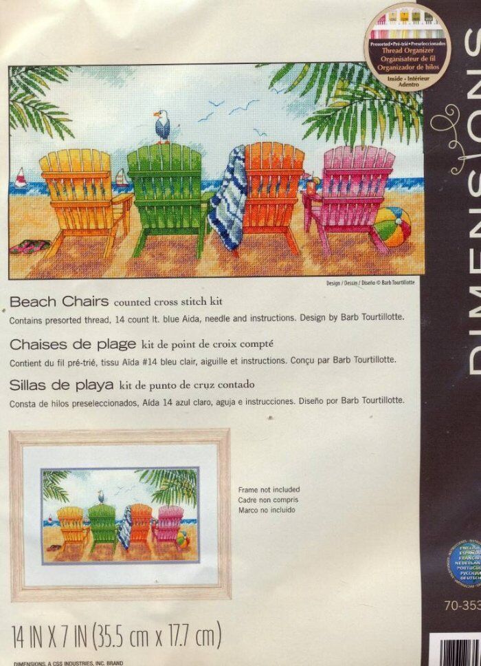 DIMENSIONS BEACH CHAIRS COUNTED CROSS STITCH KIT 14