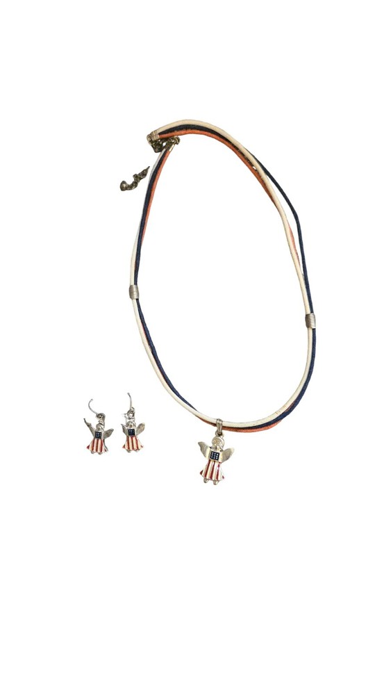 Patriotic Angel Jewelry Earring & Necklace Set Presidential Election Rally