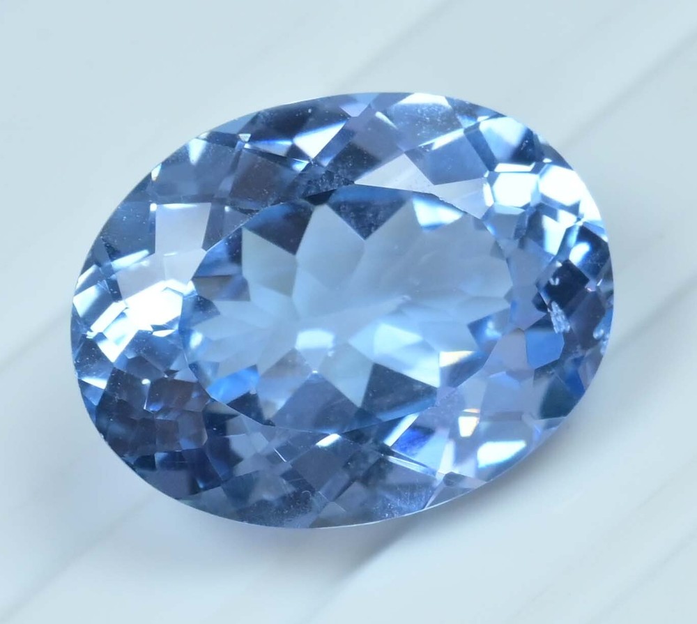 Natural Namibian Blue Jeremejevite 33.40 Ct Oval Certified Flawless Gemstone