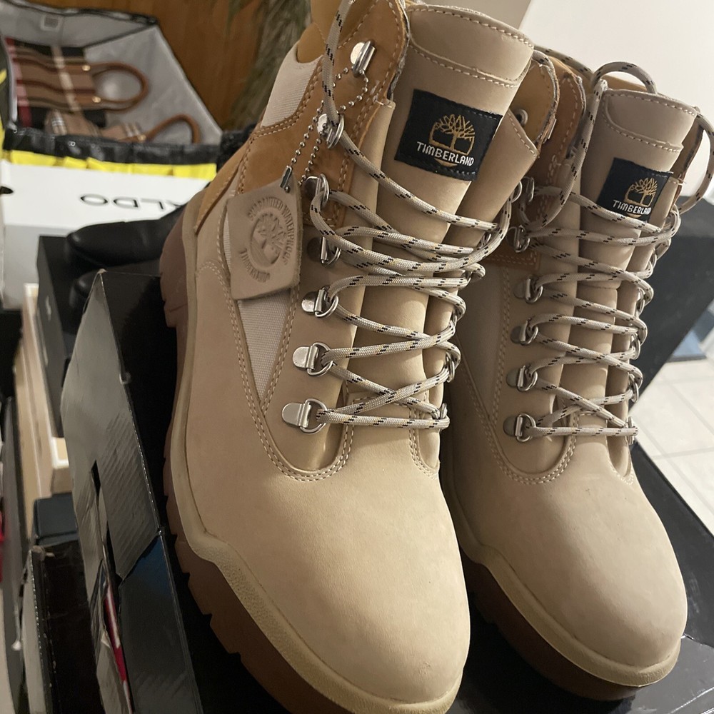 timberland field boot light beige nubuck 6in