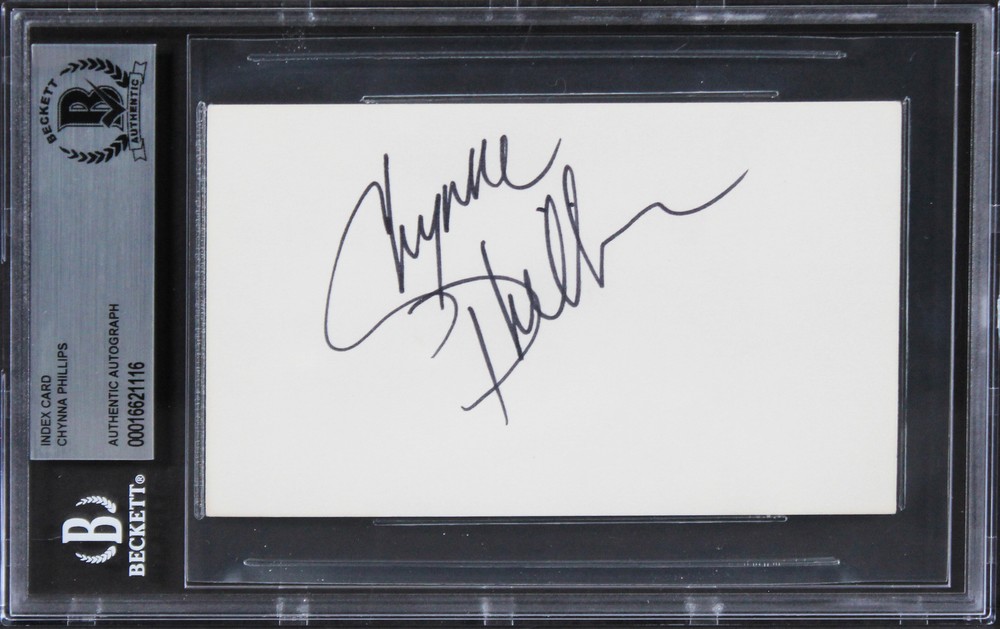 Chynna Phillips Bridesmaids Authentic Signed 3x5 Index Card BAS Slabbed 5