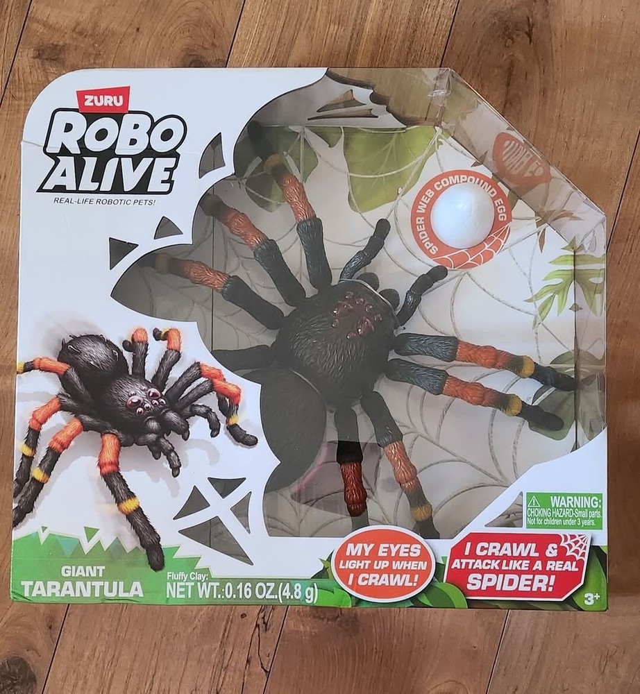 Zuru Robo Alive 38.5cm Giant Tarantula Spider Toy for Kids Age 3+ Black New