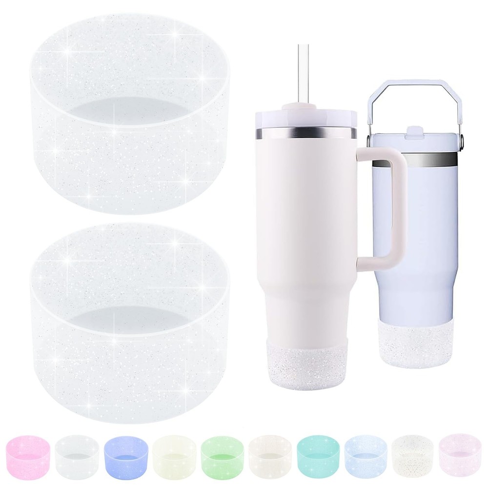 WORBSS Glitter Silicone Boot Sleeve for Stanley Cup H2.0 40oz Accessories & H...