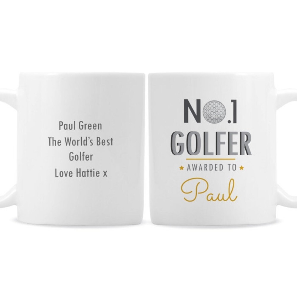 Personalised Number 1 Golfer Mug Happy Father's Day Father's Day Mug Father's