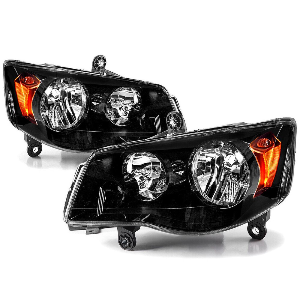 Black Headlight For 08-16 Chrysler Town&Country 2011-2020 Dodge Grand Caravan