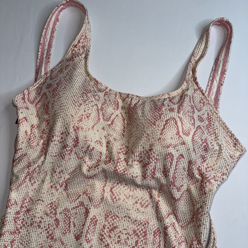 Carmen Marc Valvo Size 14 Ivory/Pink One Piece Swimsuit Bathing suit