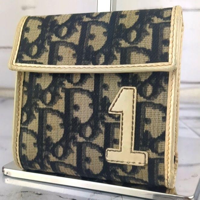 Christian Dior Trotter PVC Folding Wallet Compact Purse Used