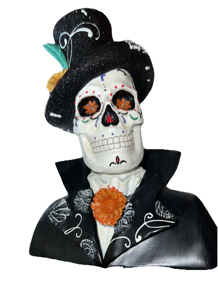 Halloween Skull with Color Changing LED Lights Day of the Dead Prop