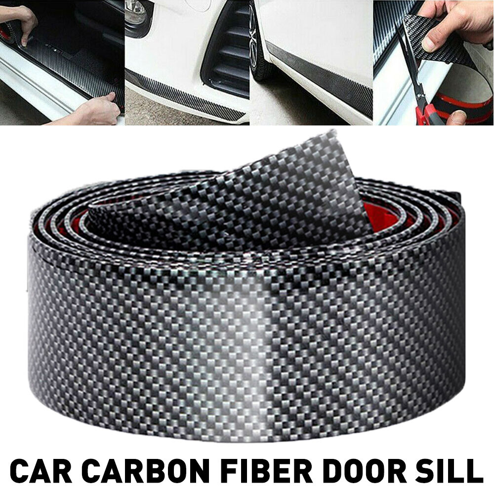 2M* 3CM Anti Scratch Scuff Sticker Carbon Fiber Car Door Plate Sill Scuff Cover