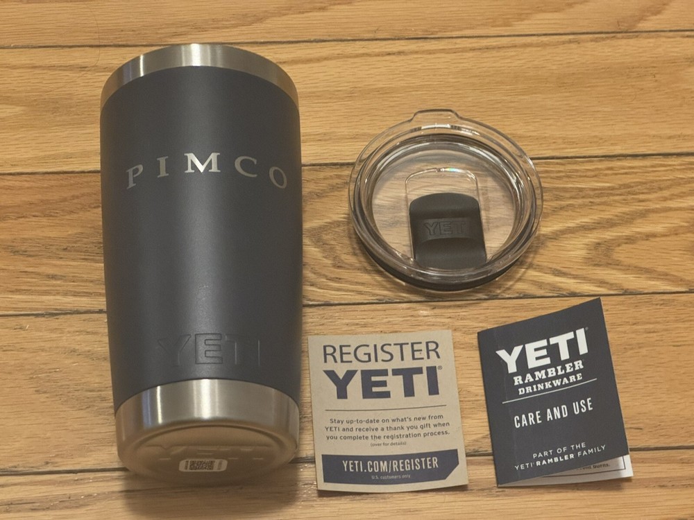 PIMCO Logo YETI 20oz Rambler Tumbler with MagSlider Lid - Rare Finance Edition