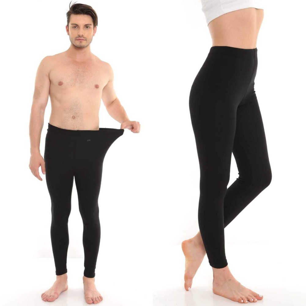 Men's Women's Thermal Pants Leggings Winter Leggings Black Lined Fleece Inside