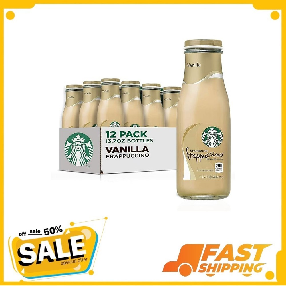 Starbucks Frappuccino Coffee Drink, Vanilla Flavor, 13.7 Fl. oz Bottles, 12 Pack