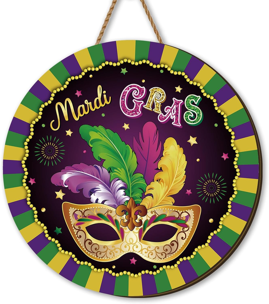 Mardi Gras Decorations New Orleans Brazi Carnival Hanging Sign Fat Tuesday Door